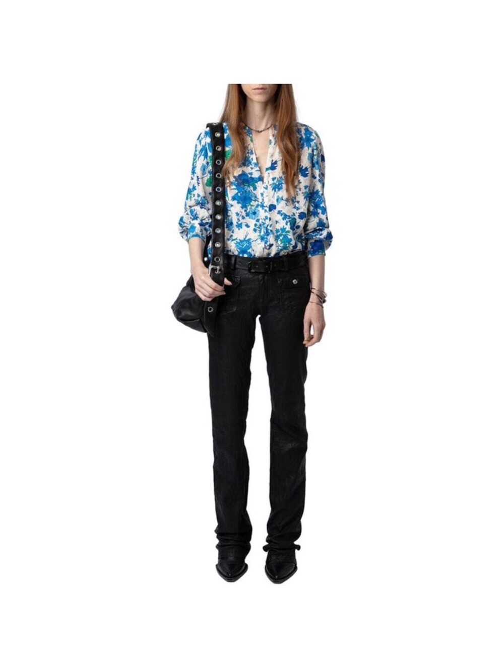 Zadig & Voltaire Twina crepe garden flowers Floral Button-Front Blouse Sz Med